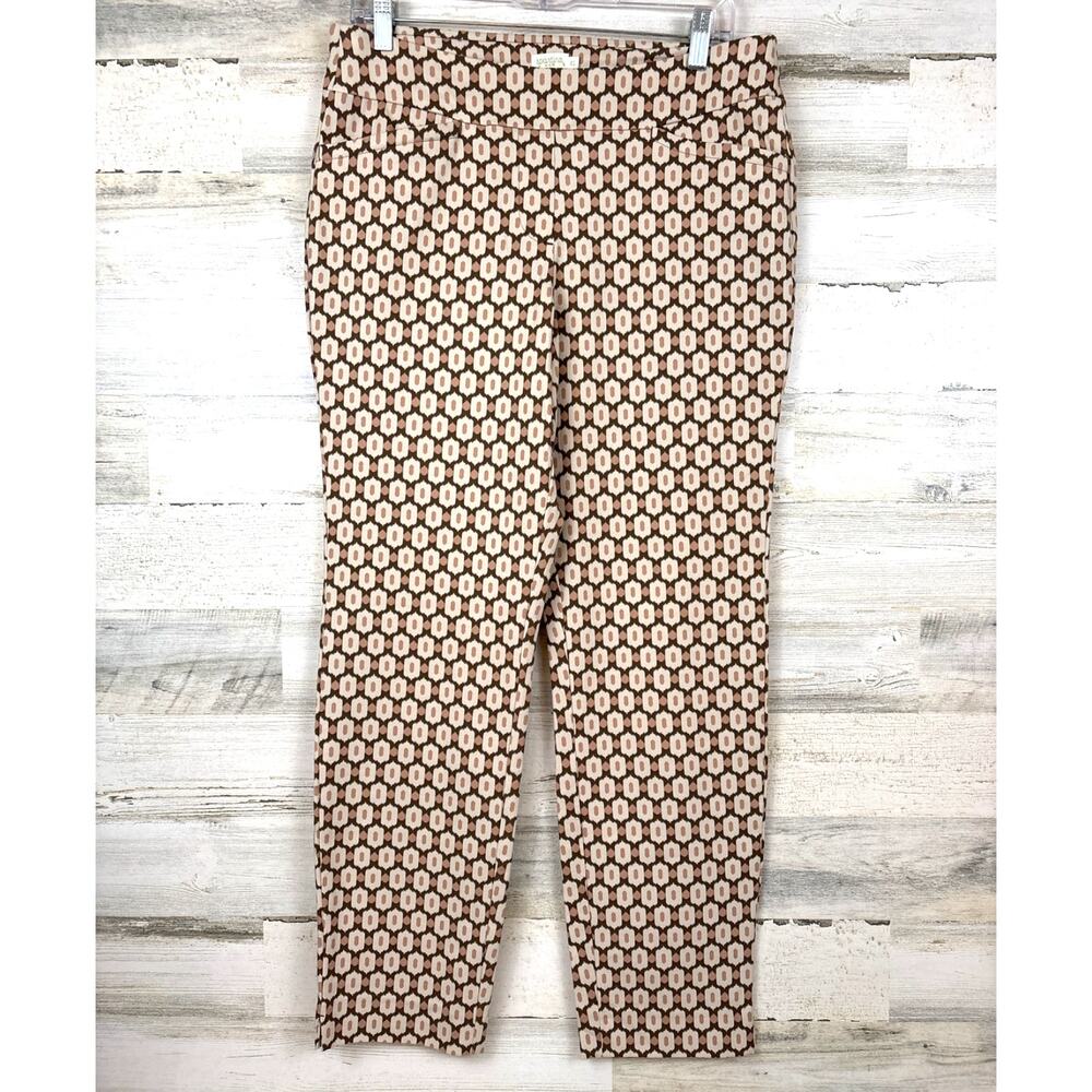 Spartina 449 Womens XL Black Brown Maren Pull On Ankle Stretch Casual Pants